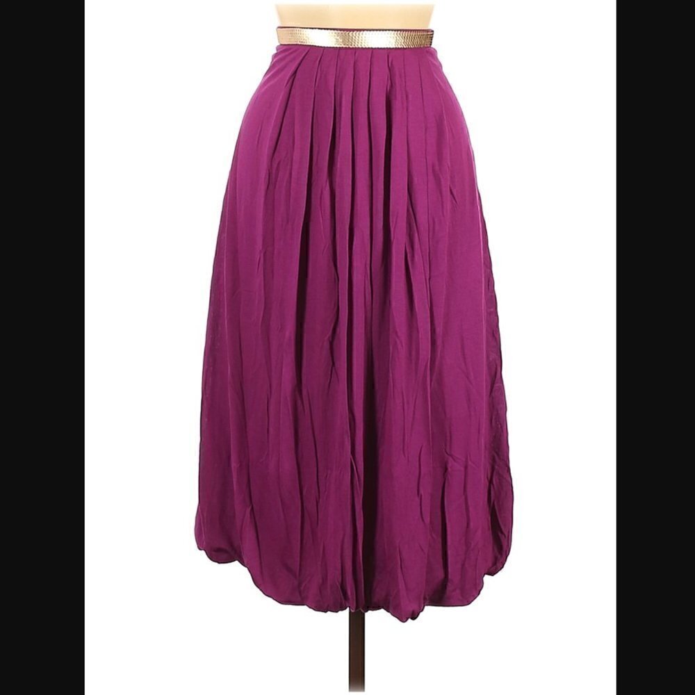 La Perla Skirt 8 NWT Bubble Gold Sequin Waistband Magenta Luxury Vacation Modal
